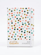 notebook A6 200p a fermeture elastique - Motif Pois Pastel et Dorure