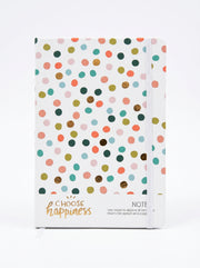 notebook A5 200p a fermeture elastique - Motif Pois Pastel et Dorure