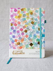 notebook A5 200p a fermeture elastique - Motif Pois Pastel et Dorure
