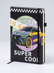 notebook A5 200p a fermeture elastique - Thème Voiture de Course & Sport