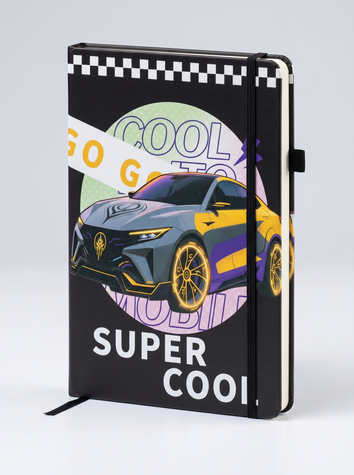 notebook A5 200p a fermeture elastique - Thème Voiture de Course & Sport