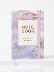 NoteBook A6 "Marbre & Or" avec Fermeture Élastique (200 pages)