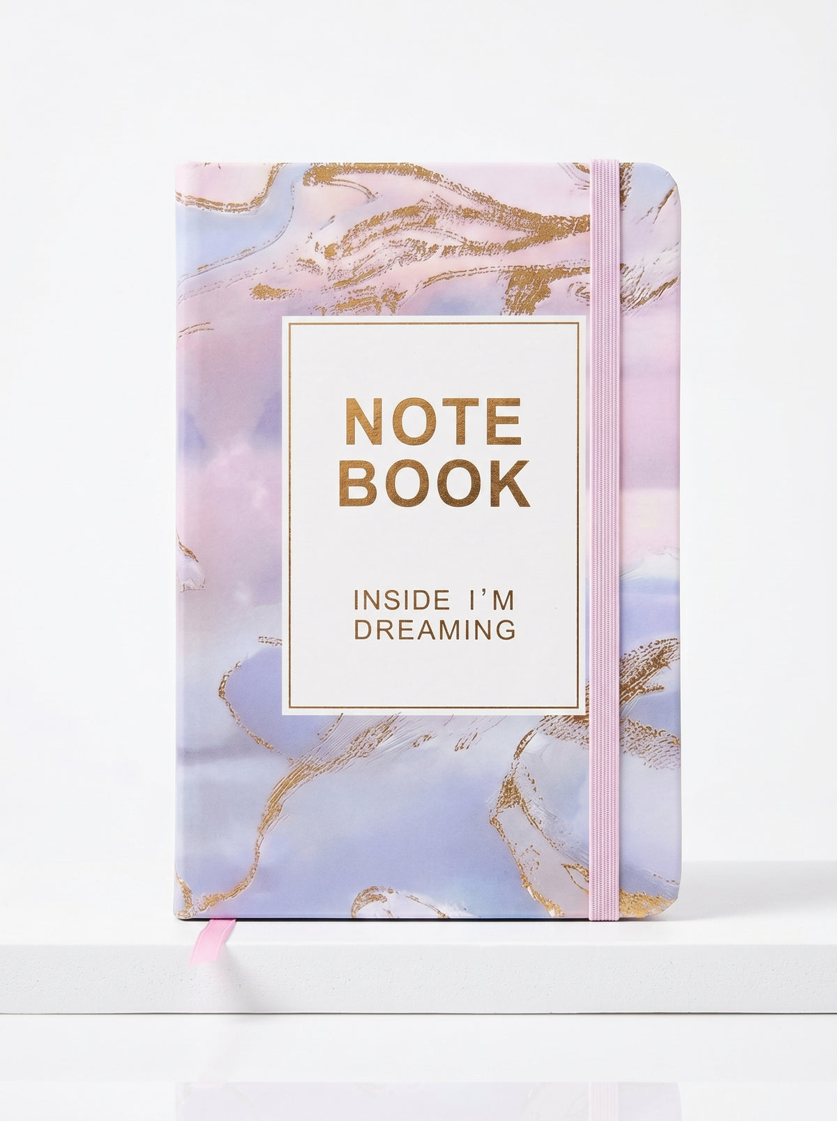 NoteBook A6 "Marbre & Or" avec Fermeture Élastique (200 pages)