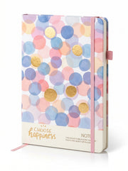 notebook A5 200p a fermeture elastique - Motif Pois Pastel et Dorure