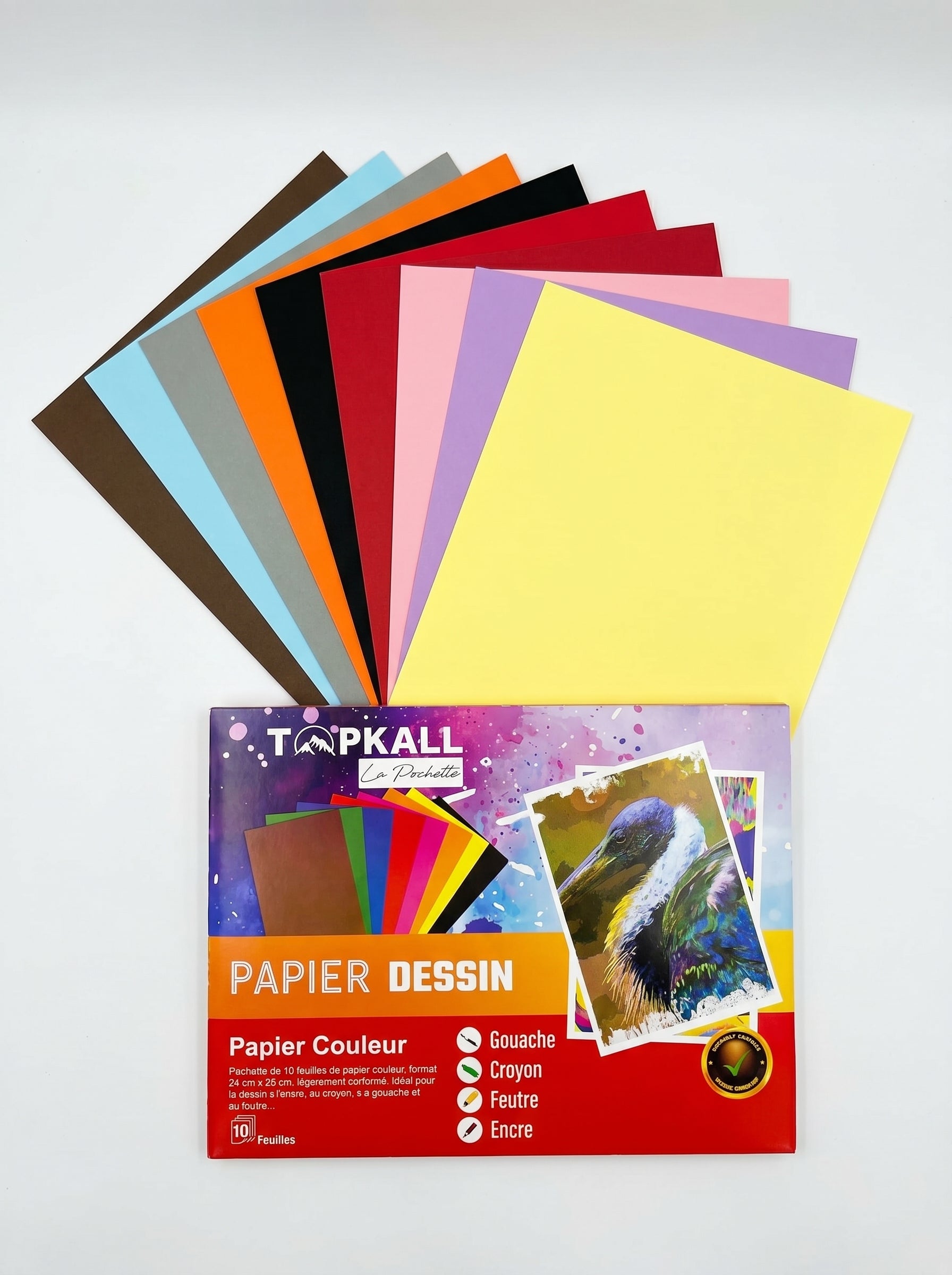 Papier Dessin 24*32 (10) TOPKALL – Couleur Image principale du produit