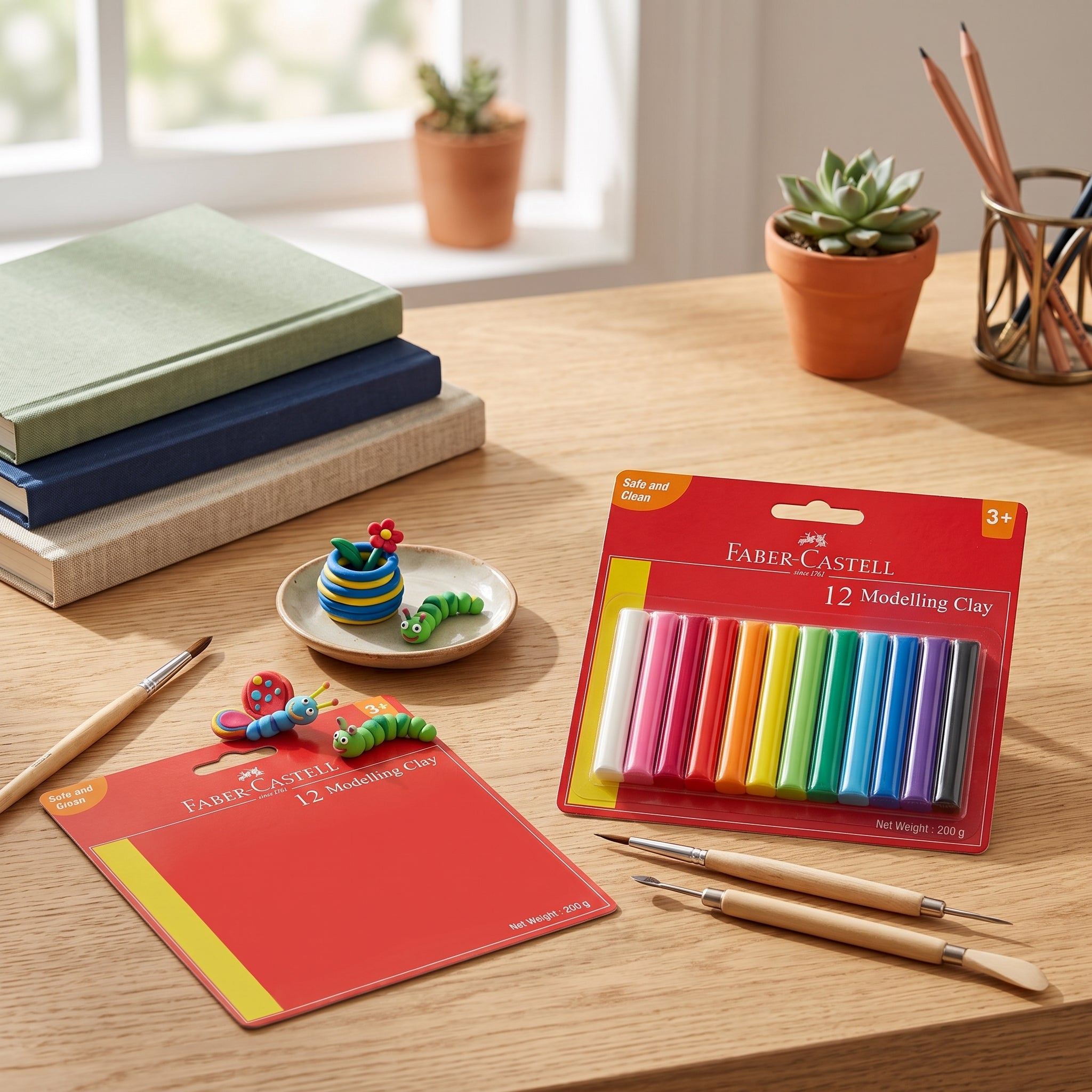 Pâte à modeler Faber-Castell - 12 Couleurs (200g)