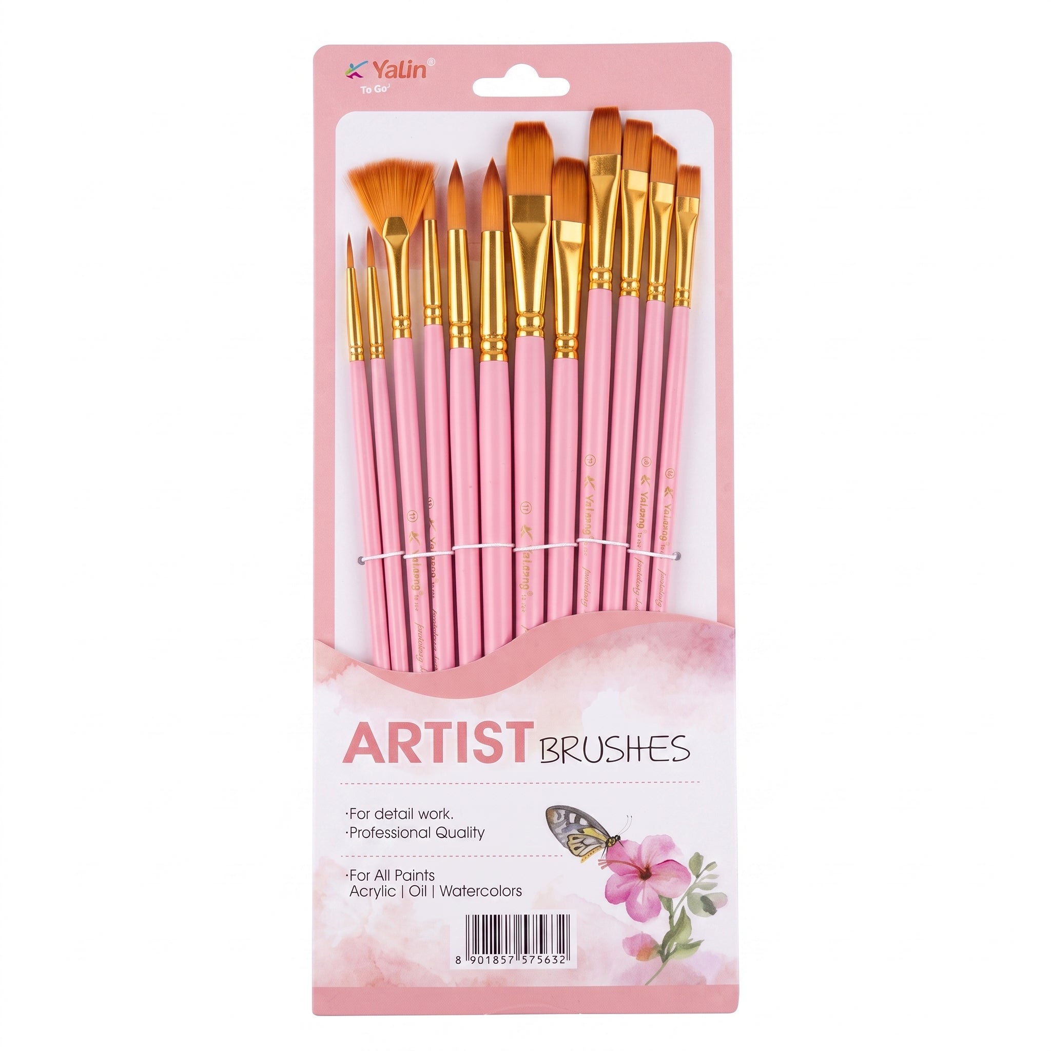 Set 12 pinceaux peinture Yalong - Différents Modèles Image principale du produit