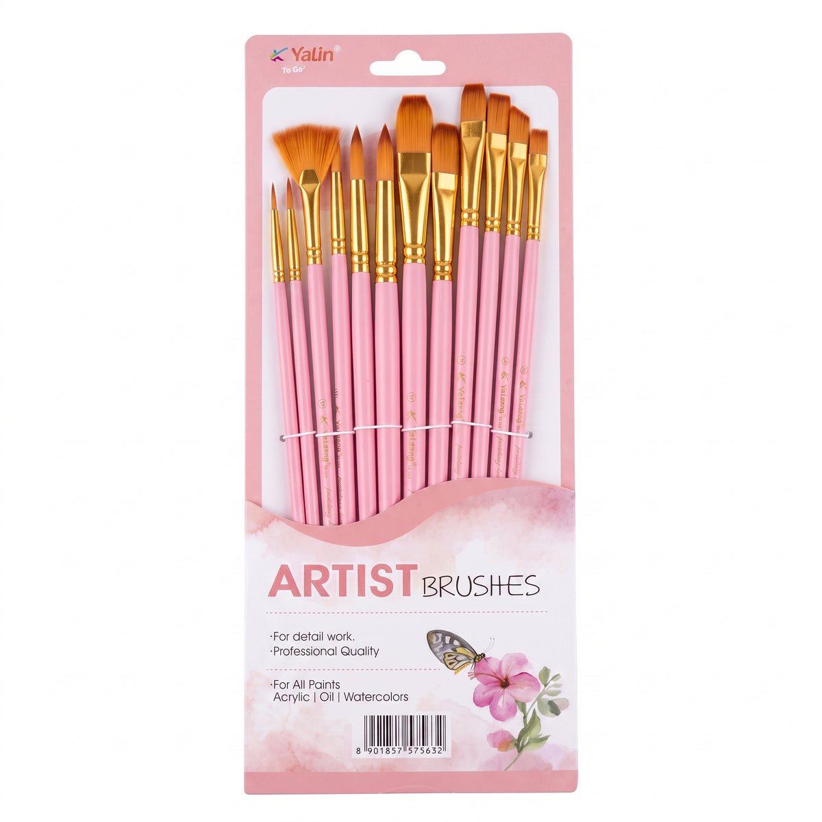 Set 12 pinceaux peinture Yalong - Différents Modèles