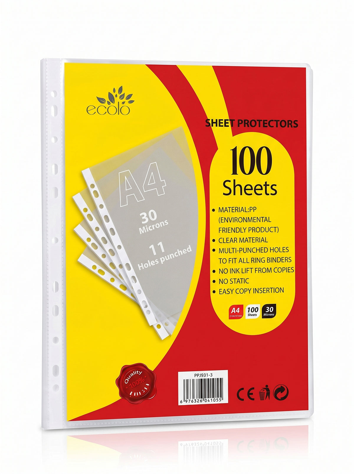 Pochettes perforées A4 (100 pcs ) Universelles - Transparentes & Robustes