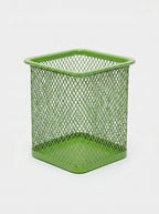 Pot à Crayons en Métal Carré – Accessoire de Bureau Robuste et Élégant