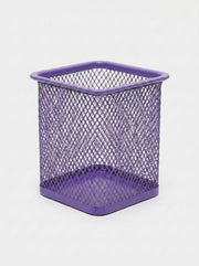 Pot à Crayons en Métal Carré – Accessoire de Bureau Robuste et Élégant