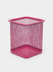 Pot à Crayons en Métal Carré – Accessoire de Bureau Robuste et Élégant