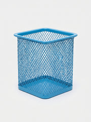 Pot à Crayons en Métal Carré – Accessoire de Bureau Robuste et Élégant