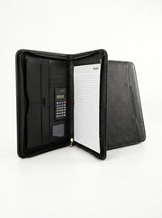 Cartable Portfolio A4 3-en-1 : Bloc-notes, Calculatrice et Porte-cartes