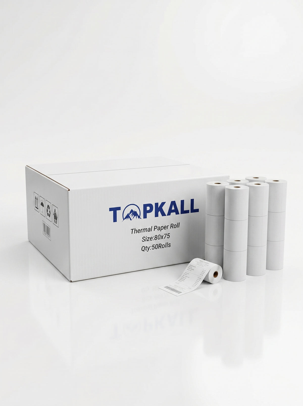 Rouleaux Thermiques 80x75 mm (Pack de 5) – Papier Haute Qualité 65g