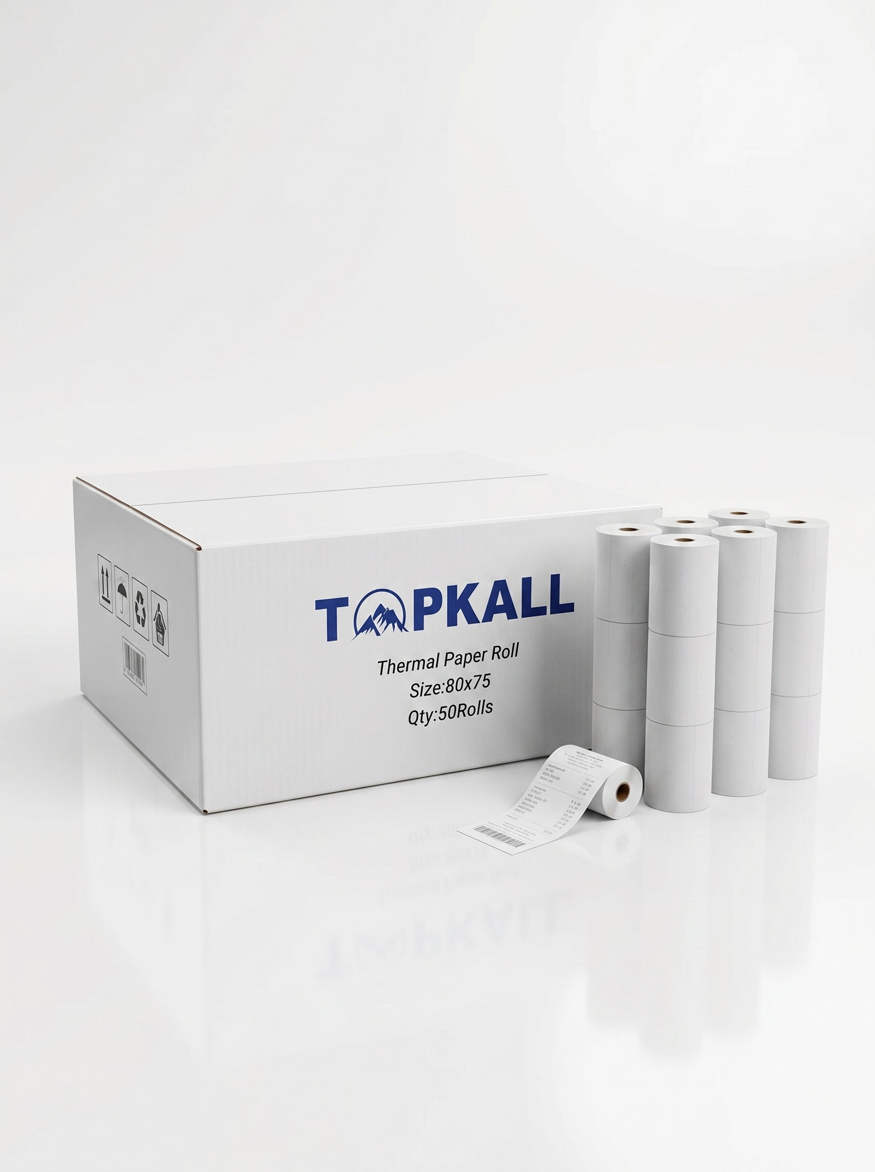 Rouleaux Thermiques 80x75 mm (Pack de 5) – Papier Haute Qualité 65g